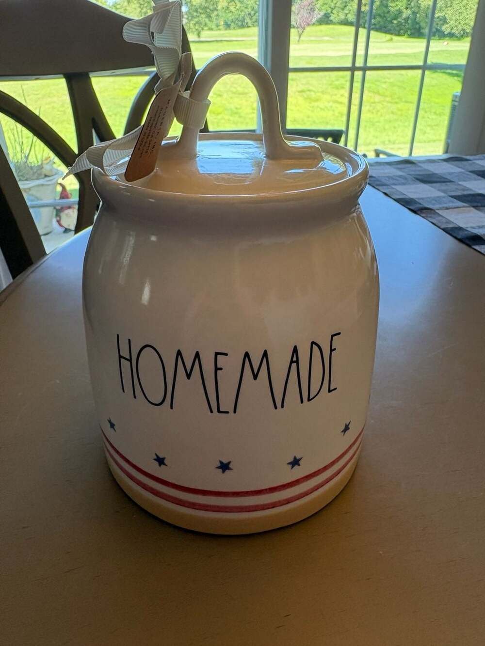 Rae Dunn Artisan Collection Patriotic HOMEMADE Canister with Lid